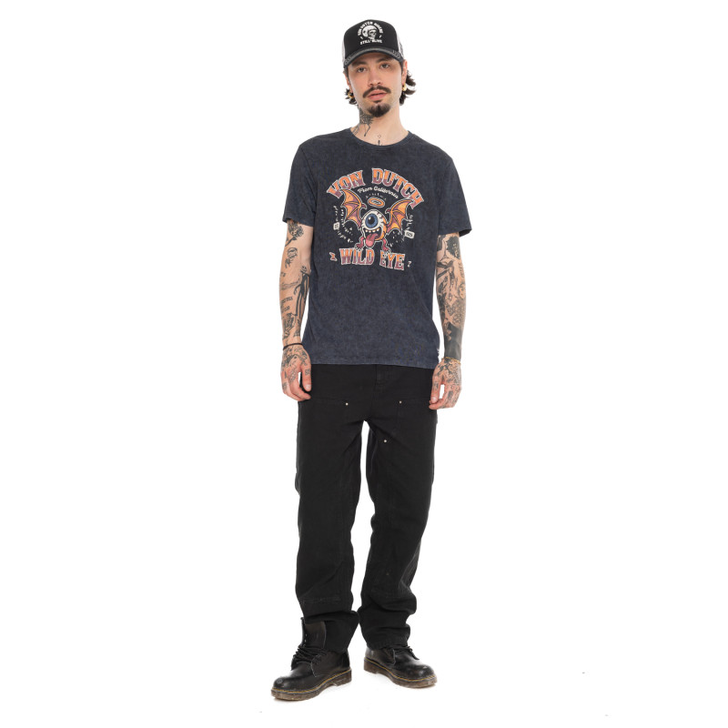 T-shirt homme regular col rond acid wash Leo