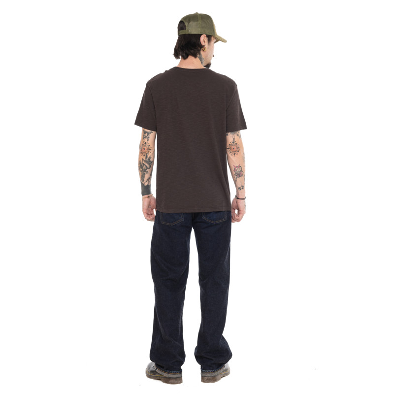 T-shirt homme regular en slub heavy wash print devant Pedro