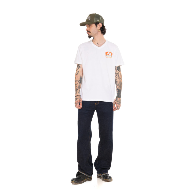 Tee Shirt Blanc coupe Régular Col V NASH | Homme - Vondutch | Von Dutch