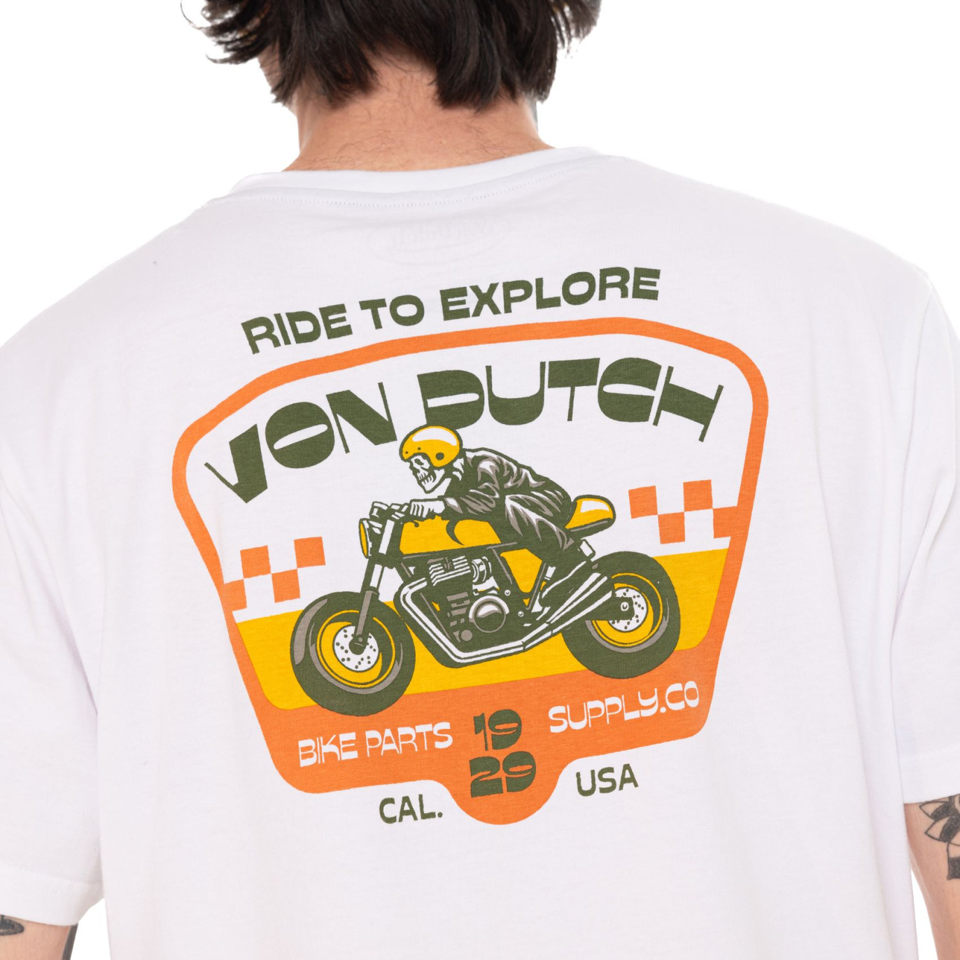 Tee Shirt Blanc coupe Régular Col V NASH | Homme - Vondutch | Von Dutch