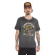 T-shirt homme regular col V en slub avec print devant Wolf