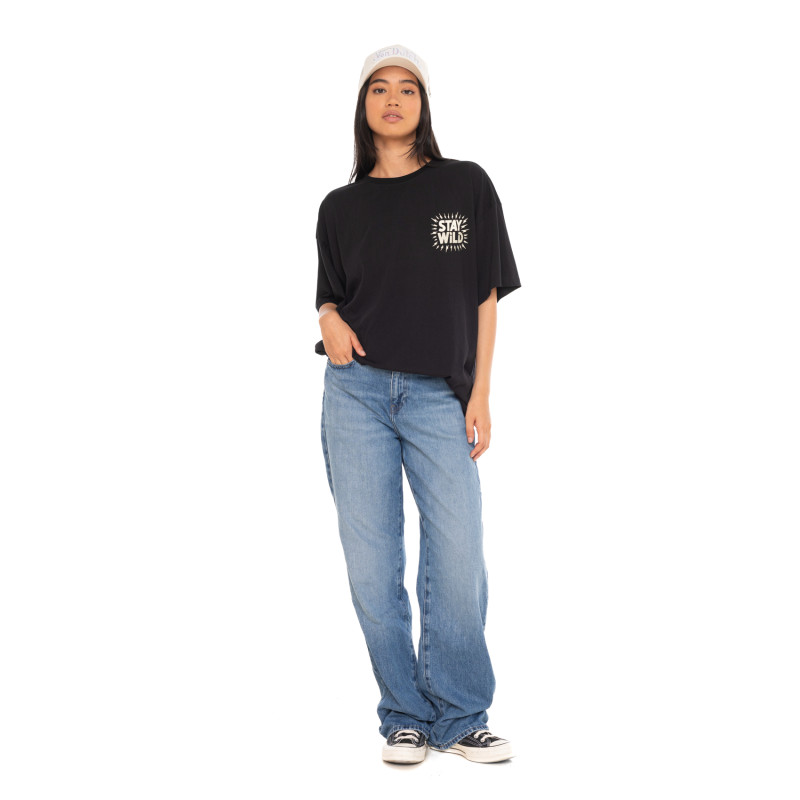 Tee Shirt Noir coupe Oversize Col rond TIGER | Femme - Vondutch