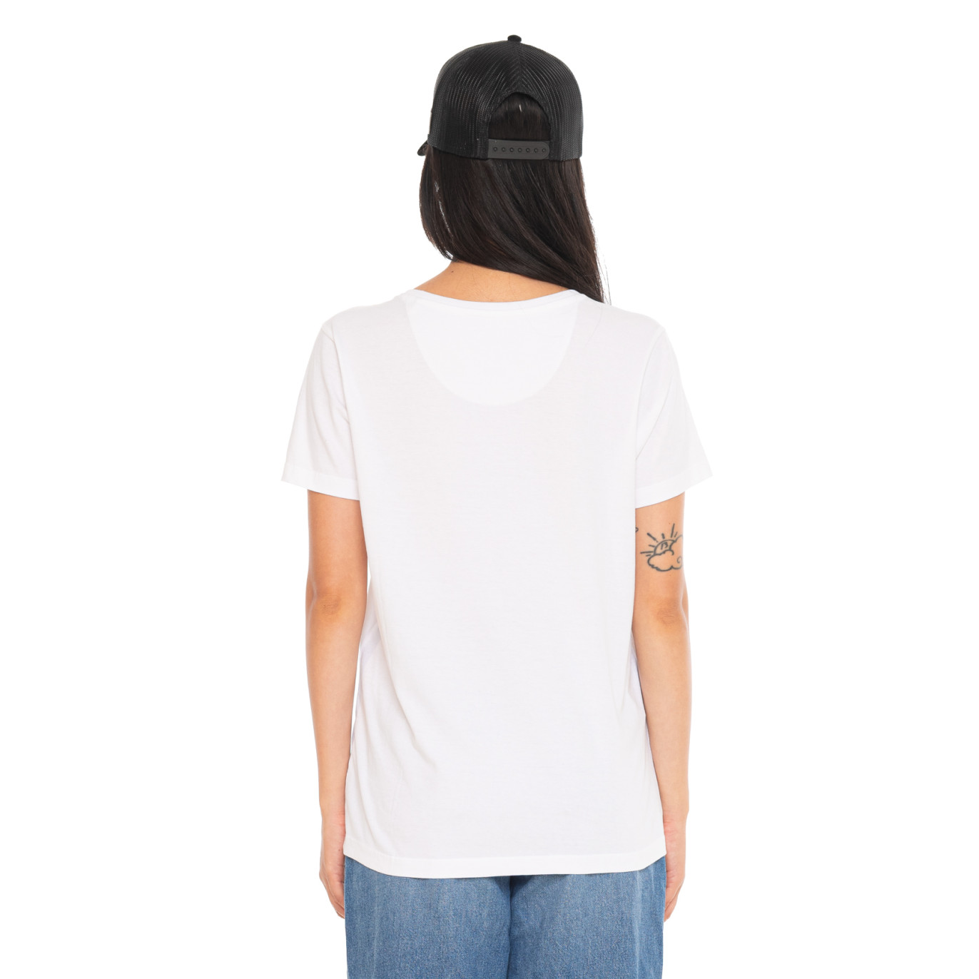 Tee Shirt Blanc coupe Régular Col rond RETRO | Femme - Vondutch