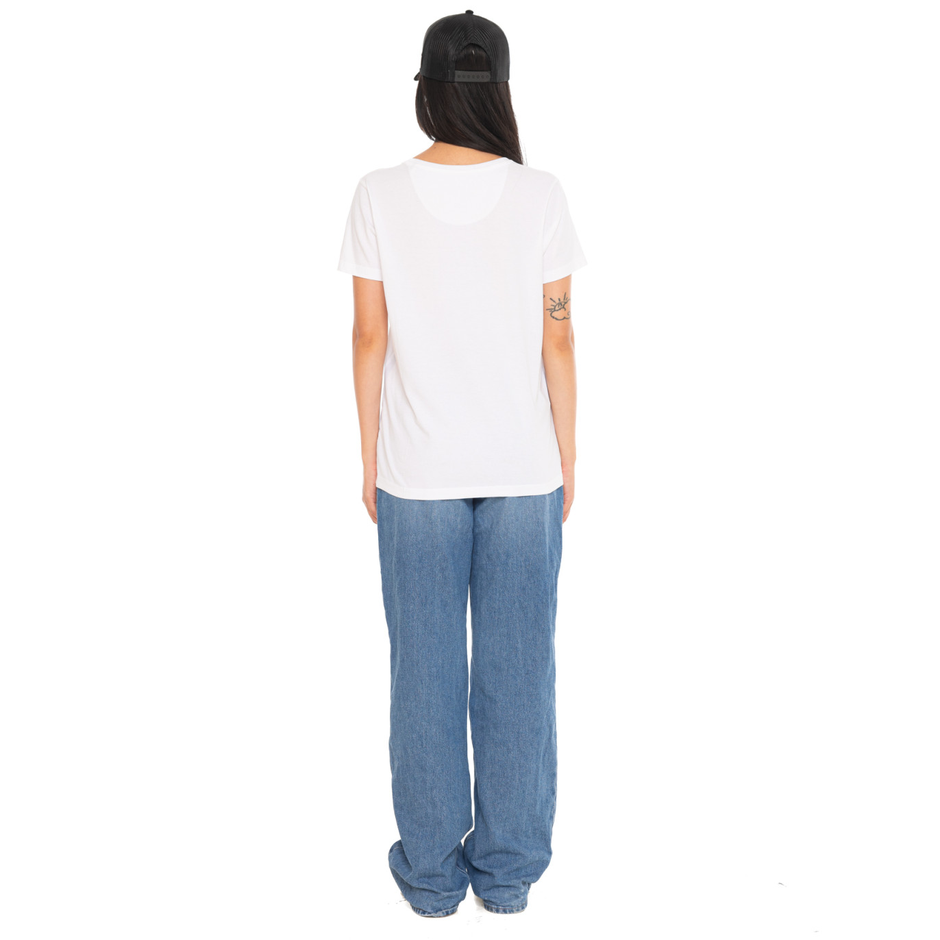 Tee Shirt Blanc coupe Régular Col rond RETRO | Femme - Vondutch