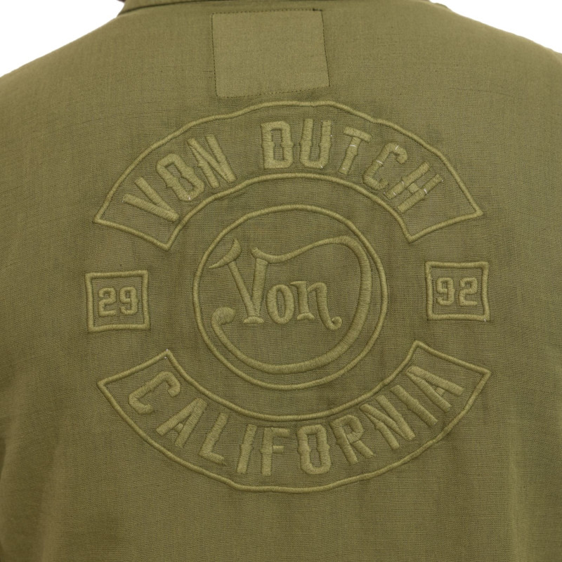 Chemise en Lin coupe Régular Manches longues Kaki LINO | homme - Vondutch
