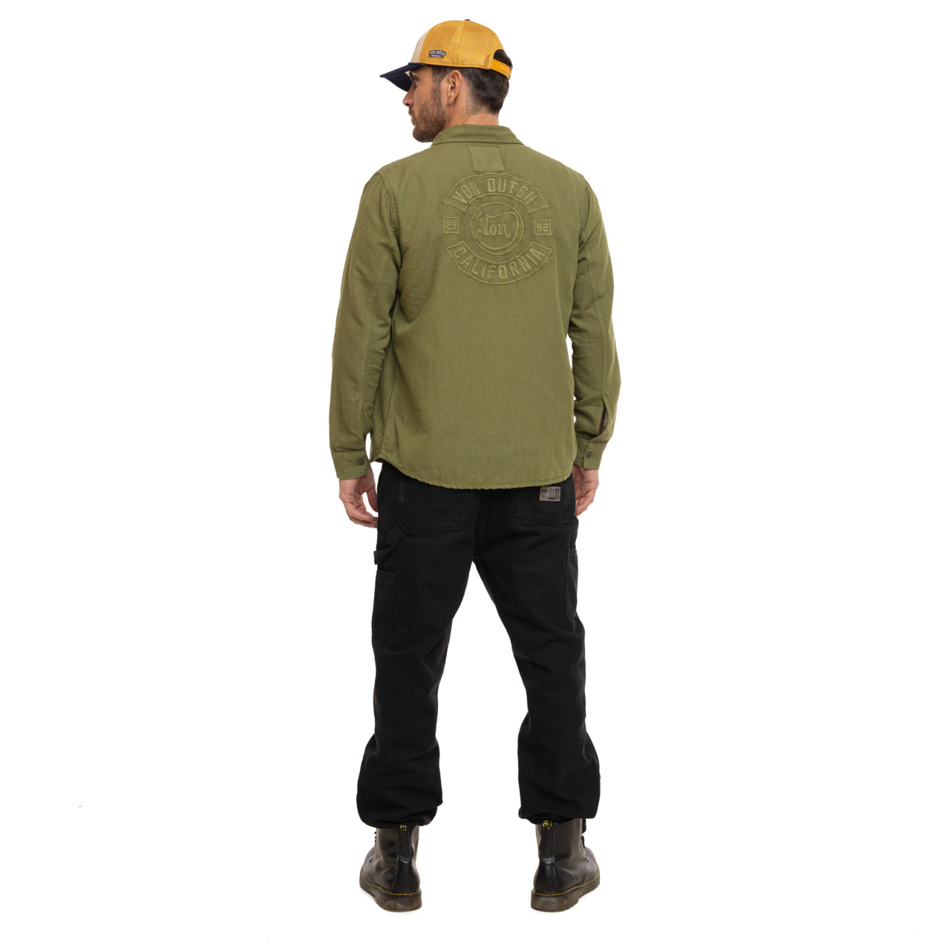 Chemise en Lin coupe Régular Manches longues Kaki LINO | homme - Vondutch