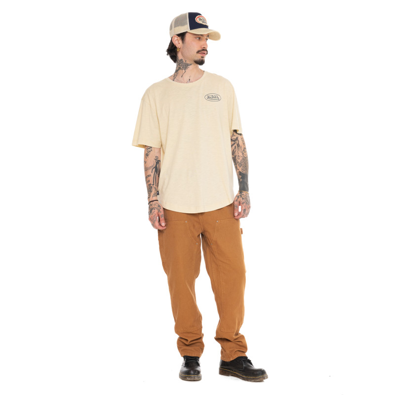 Tee Shirt Beige coupe Oversize Col rond effet Flammé OIL | Homme - Vondutch