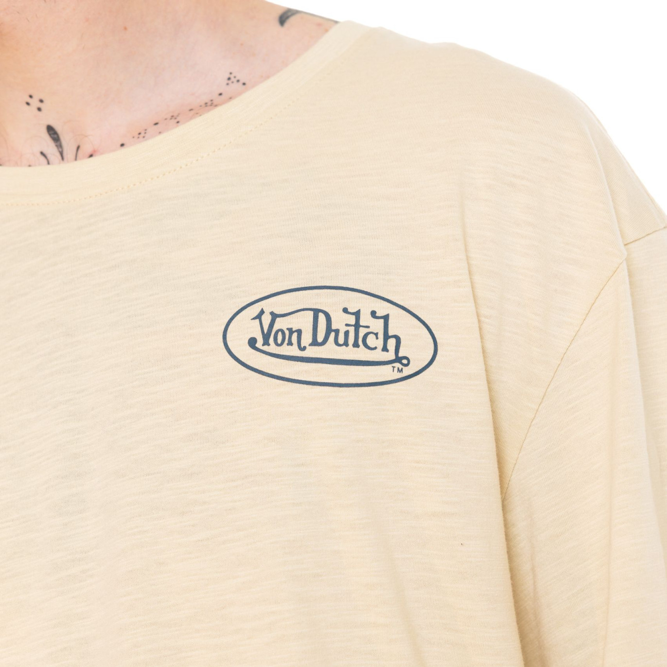 Tee Shirt Beige coupe Oversize Col rond effet Flammé OIL | Homme - Vondutch