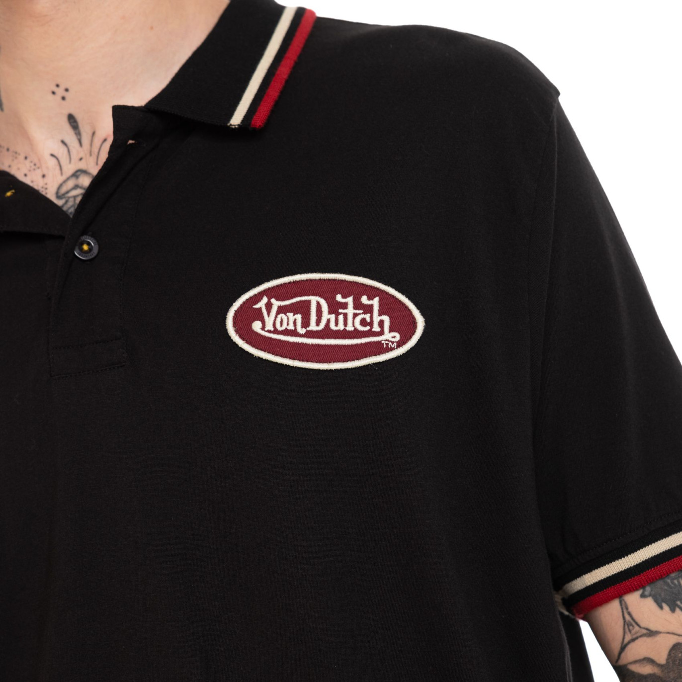 Polo Noir coupe Régular Col boutonné HAROLD | homme - Vondutch
