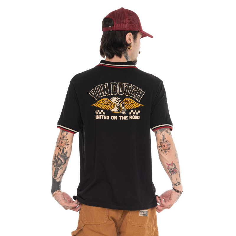 Polo Noir coupe Régular Col boutonné HAROLD | homme - Vondutch