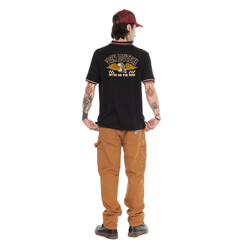 Polo Noir coupe Régular Col boutonné HAROLD | homme - Vondutch