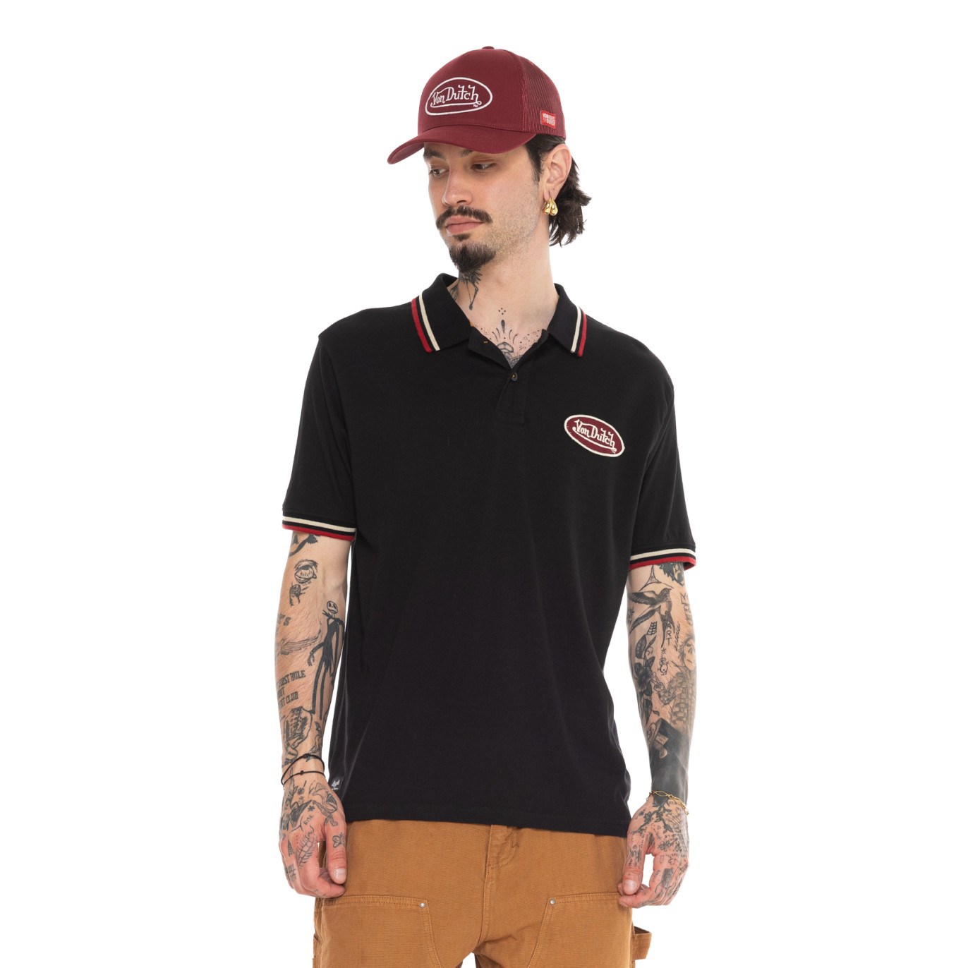Polo Noir coupe Régular Col boutonné HAROLD | homme - Vondutch