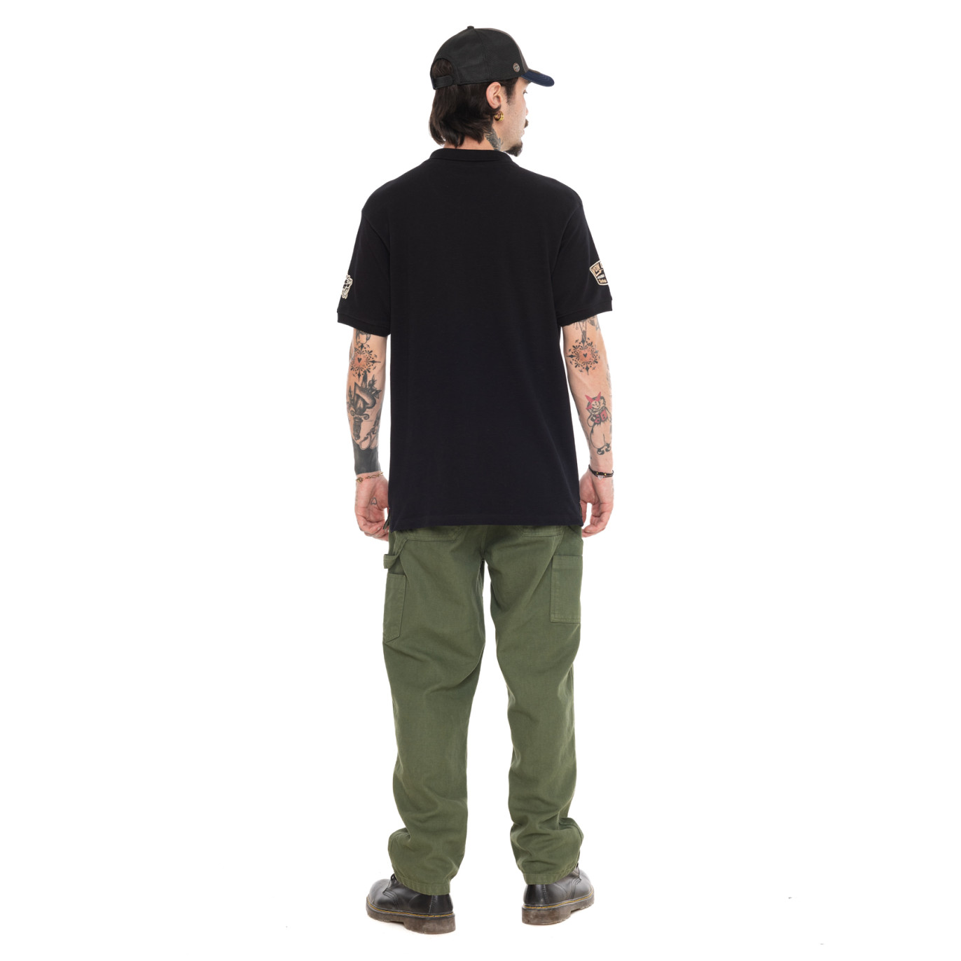 Polo Noir coupe Régular Col boutonné RAPH | homme - Vondutch