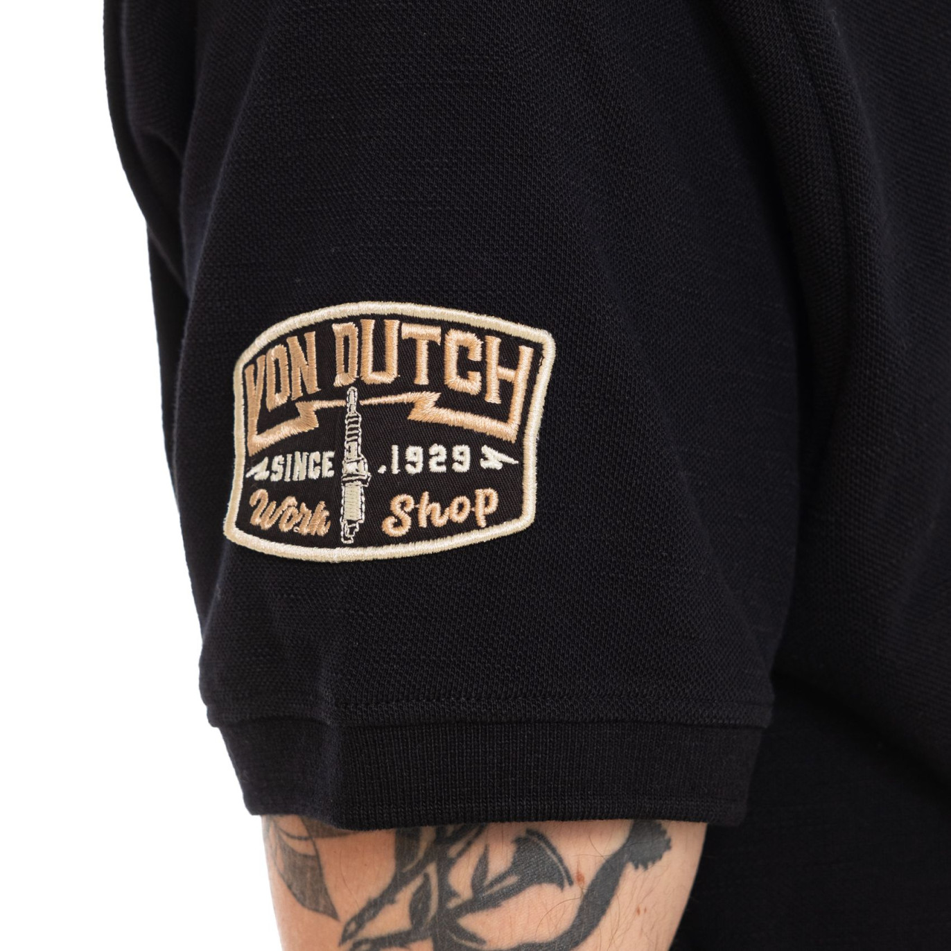 Polo Noir coupe Régular Col boutonné RAPH | homme - Vondutch