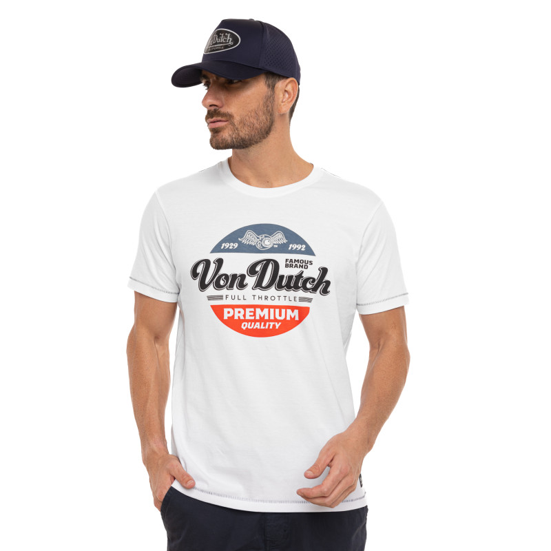 Tee Shirt Blanc coupe Régular Col rond FULL | Homme - Vondutch | Von Dutch