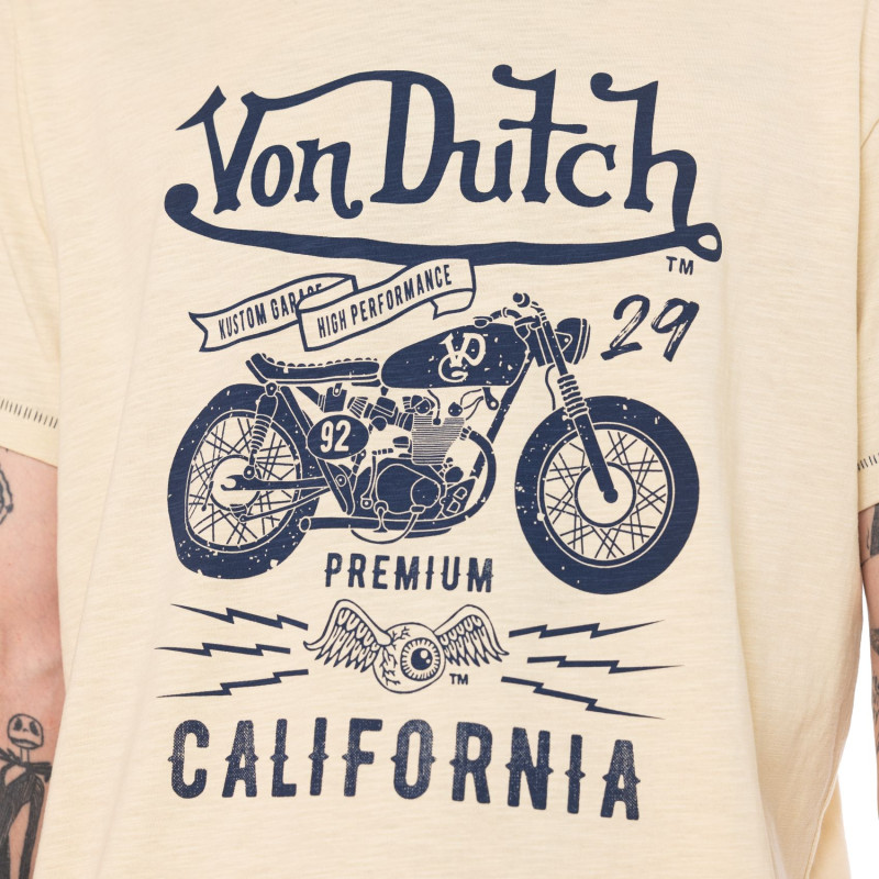 Tee Shirt Beige coupe Régular Col rond effet Flammé ZANE | Homme - Vondutch