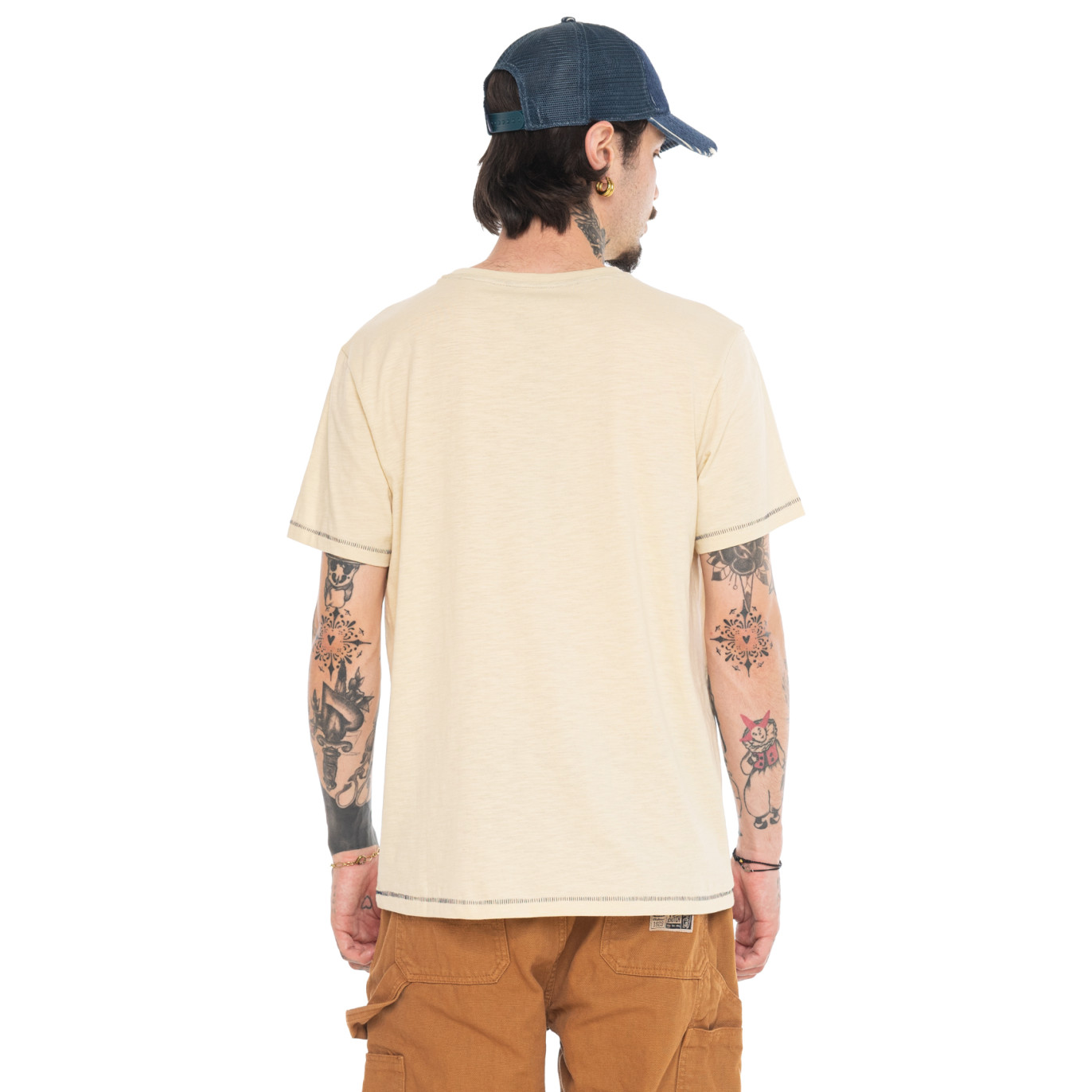 Tee Shirt Beige coupe Régular Col rond effet Flammé ZANE | Homme - Vondutch | Von Dutch