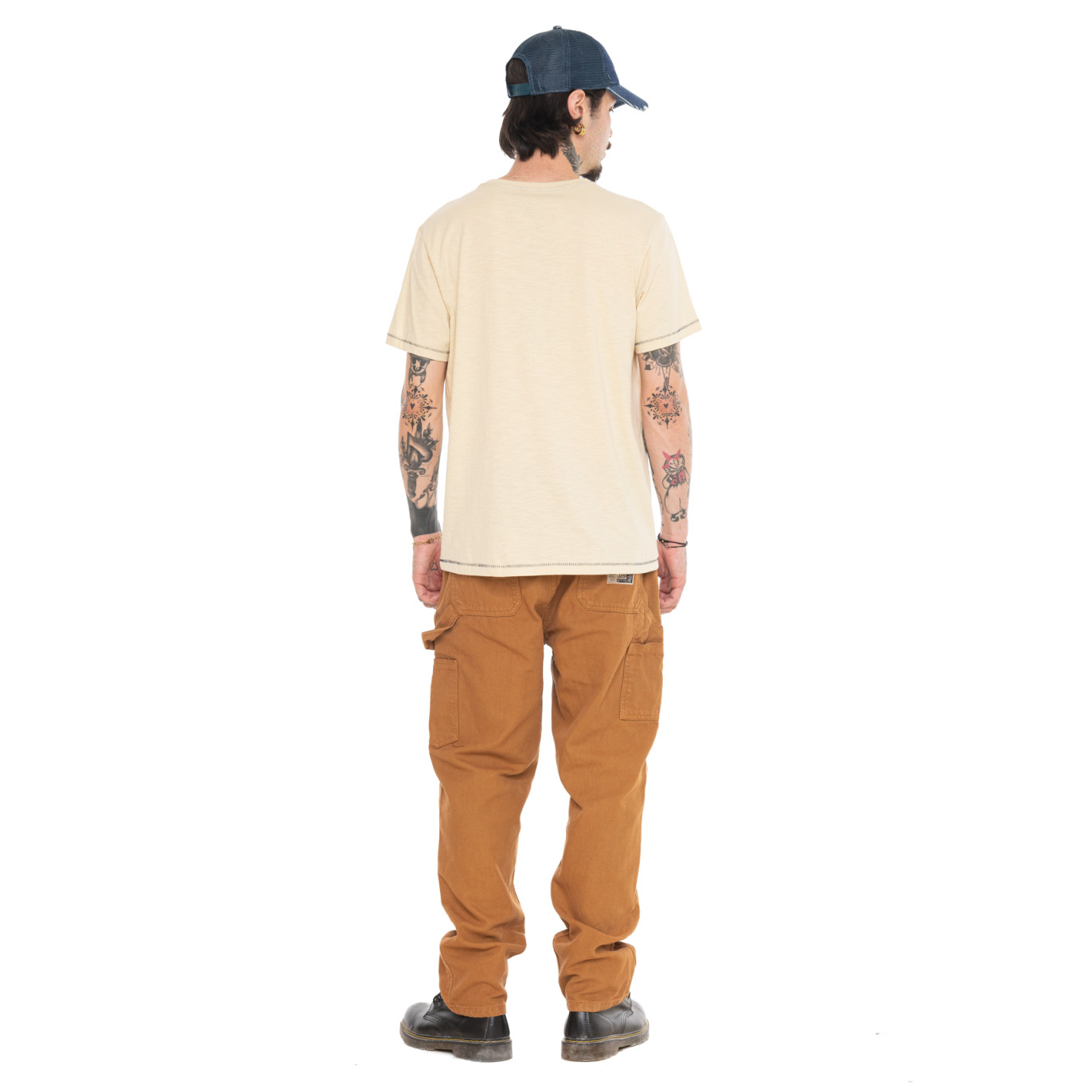 Tee Shirt Beige coupe Régular Col rond effet Flammé ZANE | Homme - Vondutch | Von Dutch