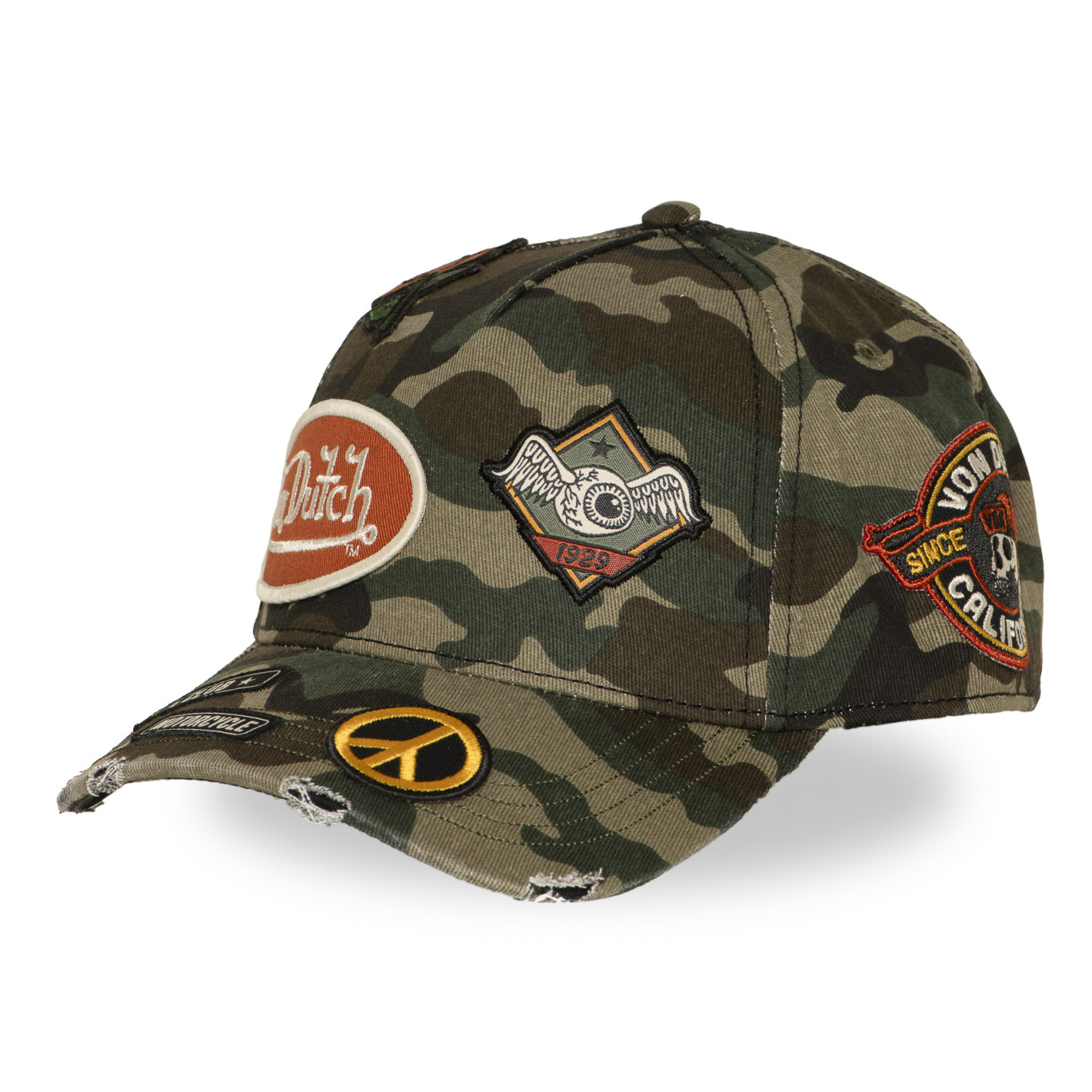 Casquette Vondutch Kaki Baseball Snapback effet Usé KAMO | VonDutch