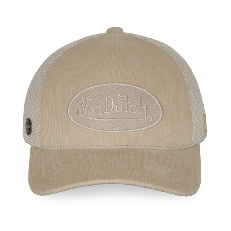 Casquette Vondutch Beige Trucker Strapback / Boucle en Velours côtelé LOFB | VonDutch