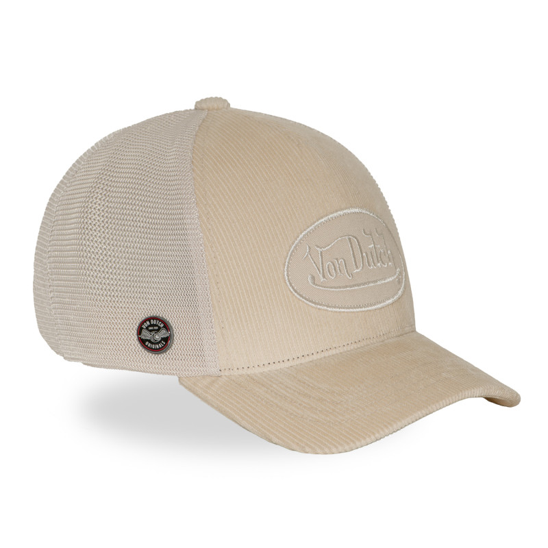 Casquette Vondutch Beige Trucker Strapback / Boucle en Velours côtelé LOFB | VonDutch