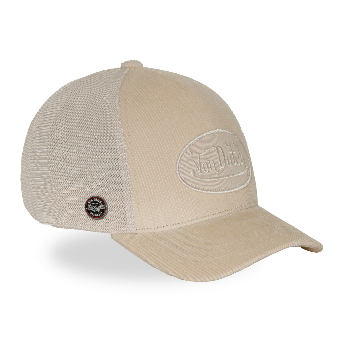 Casquette Vondutch Beige Trucker Strapback / Boucle en Velours côtelé LOFB | VonDutch