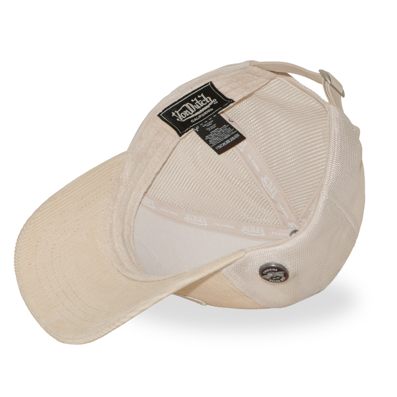 Casquette Vondutch Beige Trucker Strapback / Boucle en Velours côtelé LOFB | VonDutch