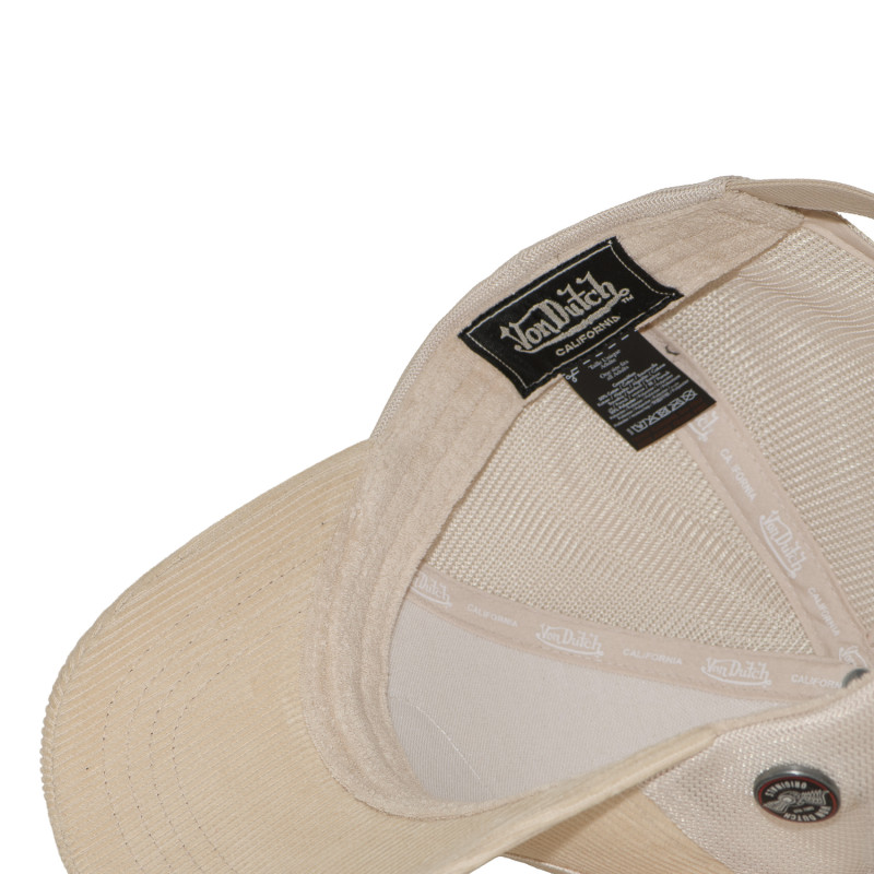 Casquette Vondutch Beige Trucker Strapback / Boucle en Velours côtelé LOFB | VonDutch