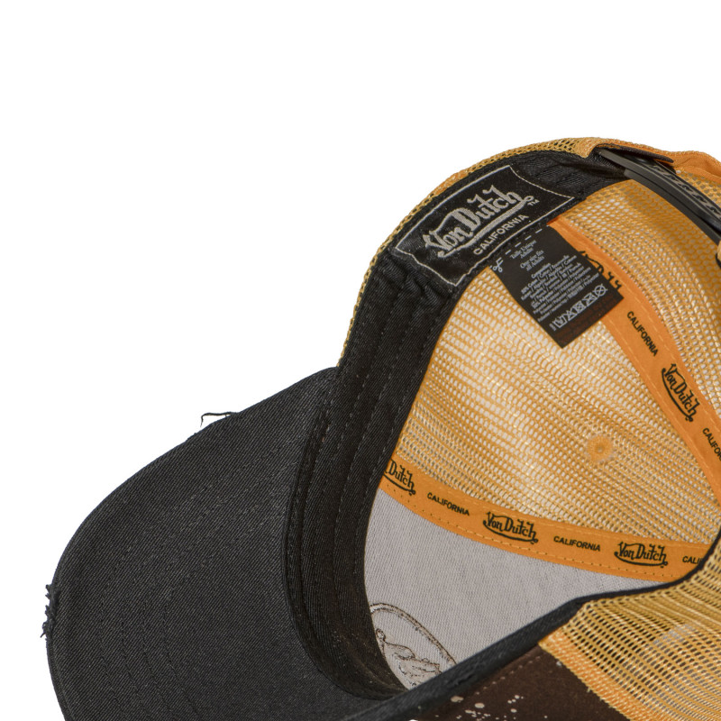 Casquette Vondutch Marron Trucker Snapback effet Dripping, Usé TAG | VonDutch