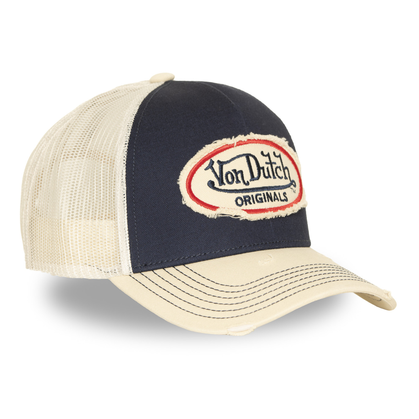 Casquette Vondutch Bleue Trucker Snapback effet Usé URBAN