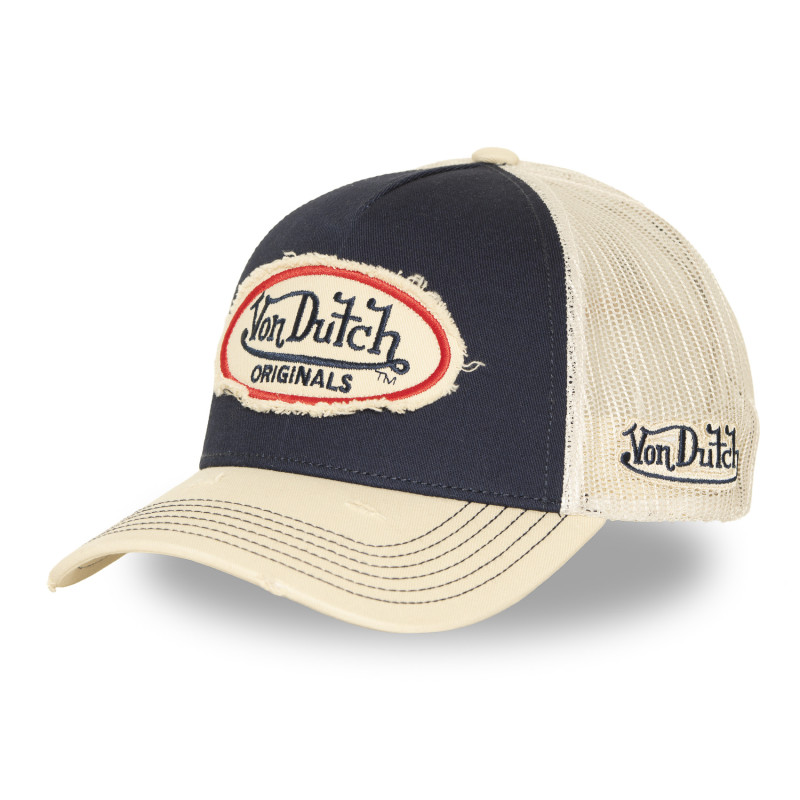 Casquette Vondutch Bleue Trucker Snapback effet Usé URBAN