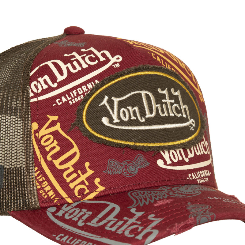 Casquette Vondutch Rouge Trucker Snapback effet Usé CAFE | VonDutch | Von Dutch