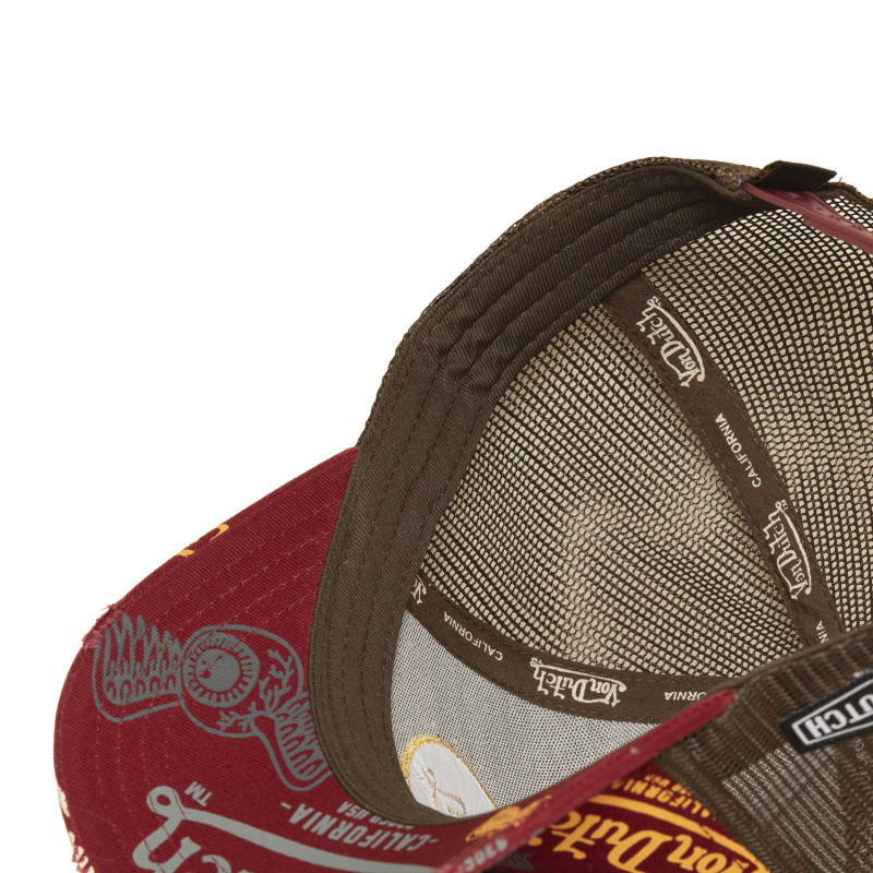 Casquette Vondutch Rouge Trucker Snapback effet Usé CAFE | VonDutch | Von Dutch