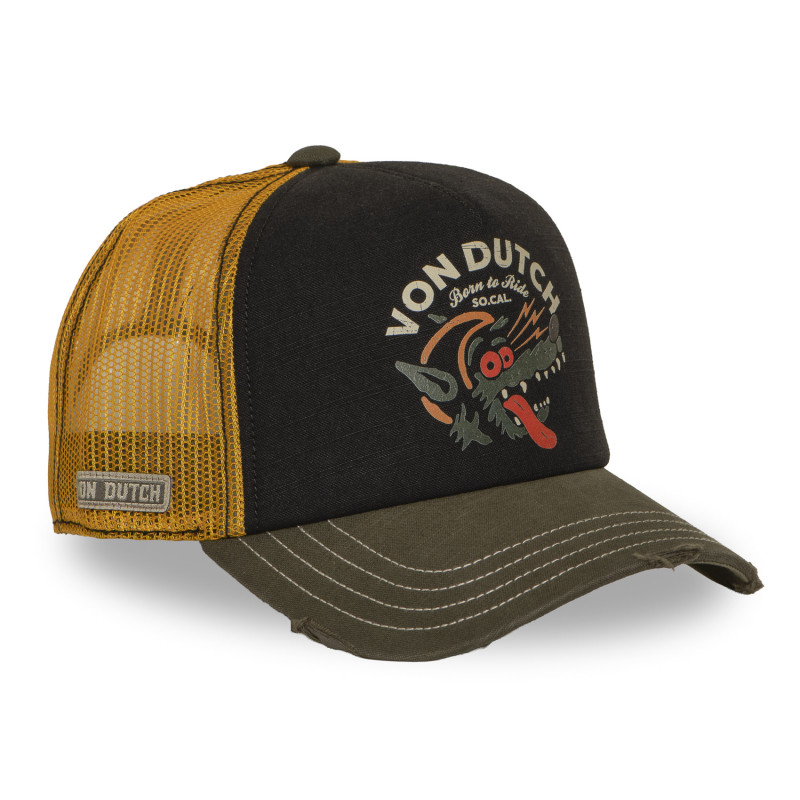 Casquette Vondutch Noire Trucker Snapback effet Usé CREW | VonDutch | Von Dutch