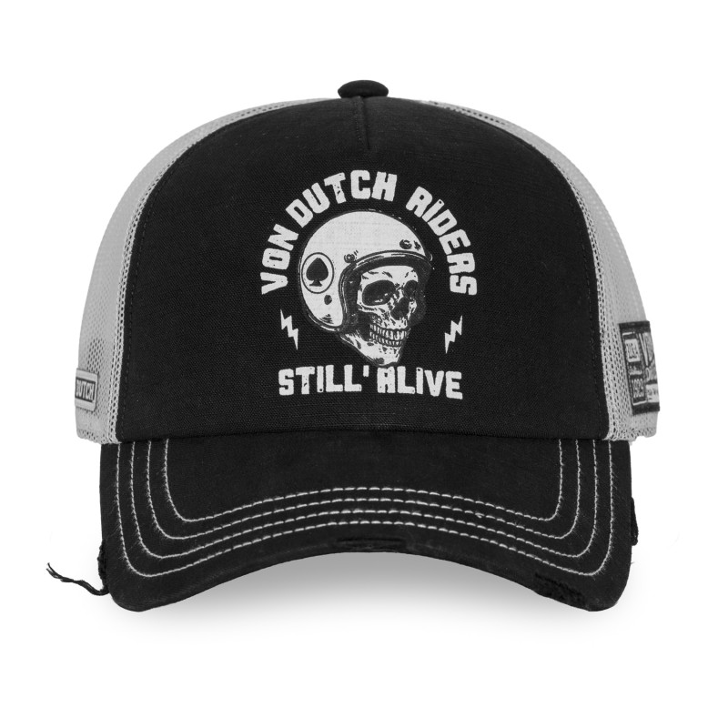 Casquette Vondutch Noire Trucker Snapback effet Usé CREW | VonDutch