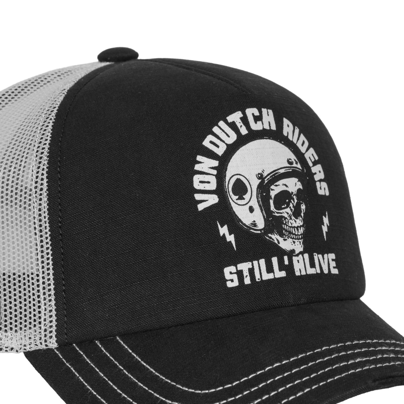 Casquette Vondutch Noire Trucker Snapback effet Usé CREW | VonDutch | Von Dutch