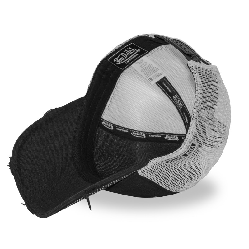 Casquette Vondutch Noire Trucker Snapback effet Usé CREW | VonDutch | Von Dutch
