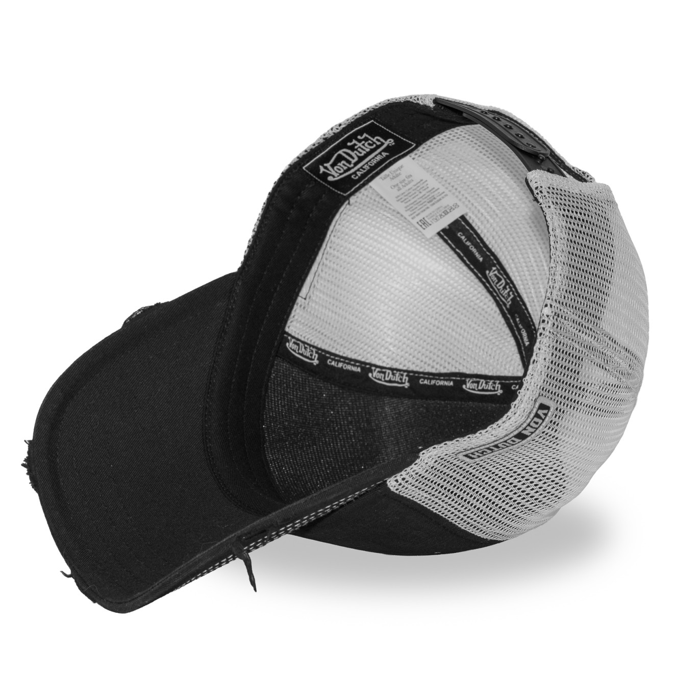 Casquette Vondutch Noire Trucker Snapback effet Usé CREW | VonDutch | Von Dutch