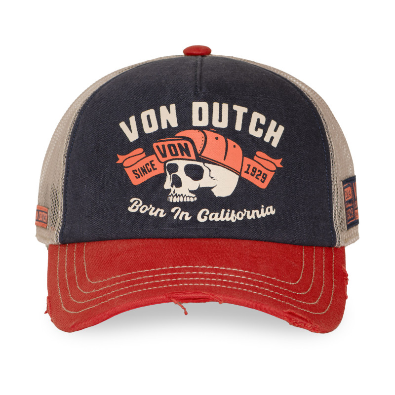 Casquette Vondutch Bleue Trucker Snapback effet Usé CREW | VonDutch