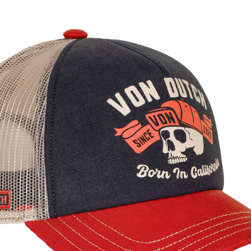 Casquette Vondutch Bleue Trucker Snapback effet Usé CREW | VonDutch