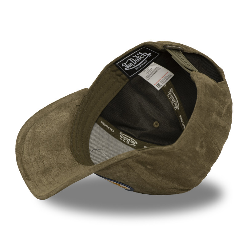 Casquette Vondutch Kaki Baseball Snapback en Suedine FUR | VonDutch