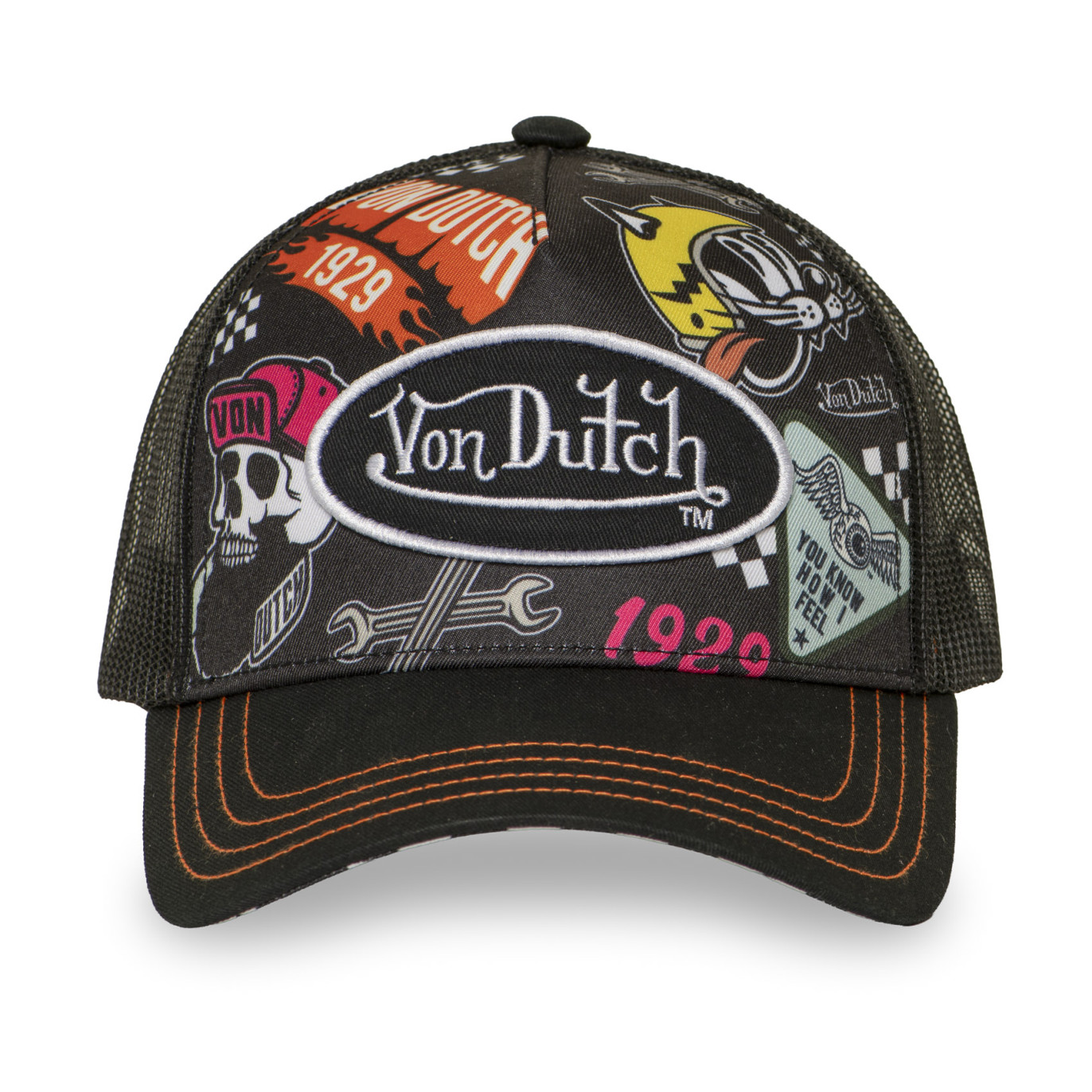Casquette Vondutch Noire Trucker Snapback SUBLI | Von Dutch