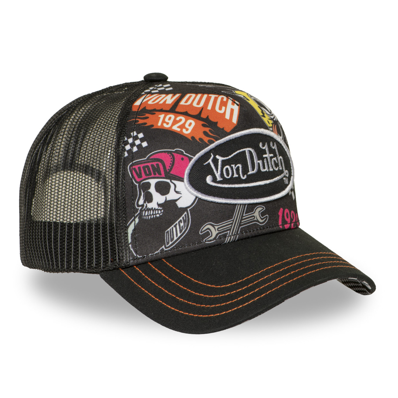 Casquette Vondutch Noire Trucker Snapback SUBLI | Von Dutch