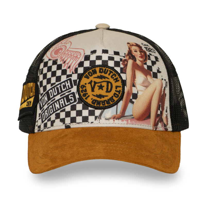 Casquette Vondutch Orange Trucker Snapback en Suedine SUBLI | VonDutch