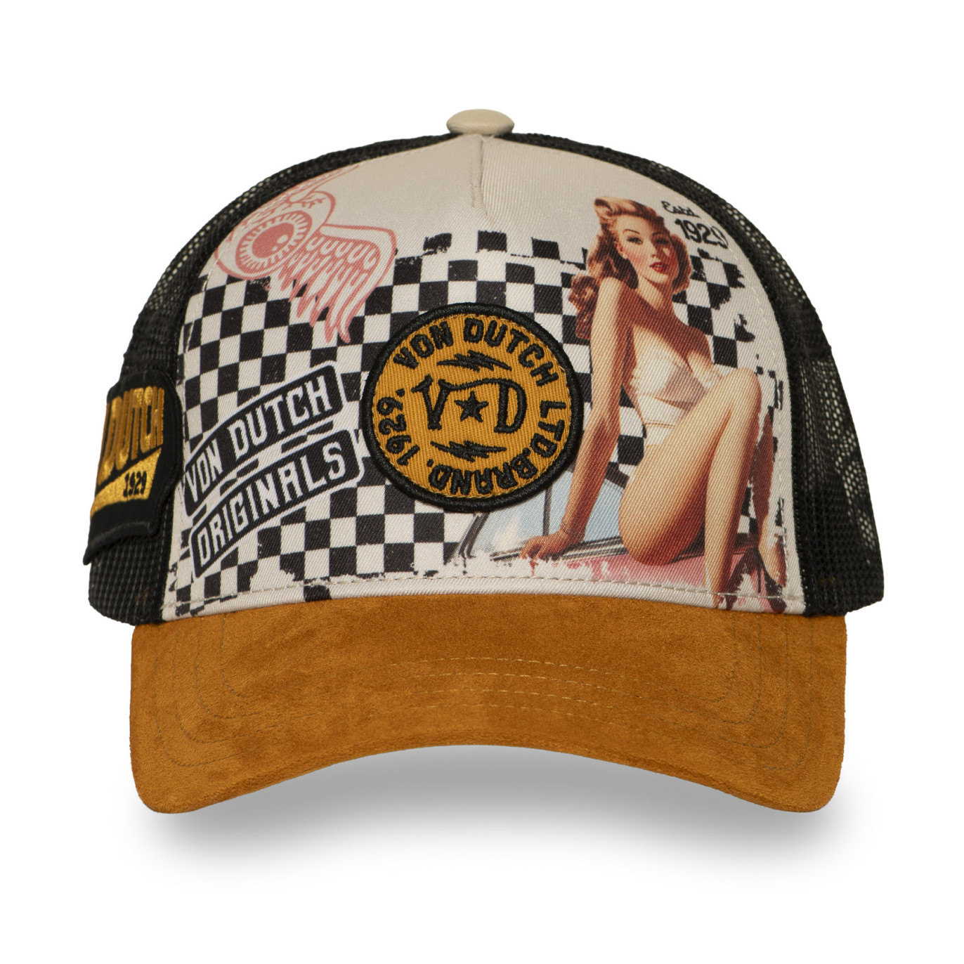 Casquette Vondutch Orange Trucker Snapback en Suedine SUBLI | VonDutch | Von Dutch