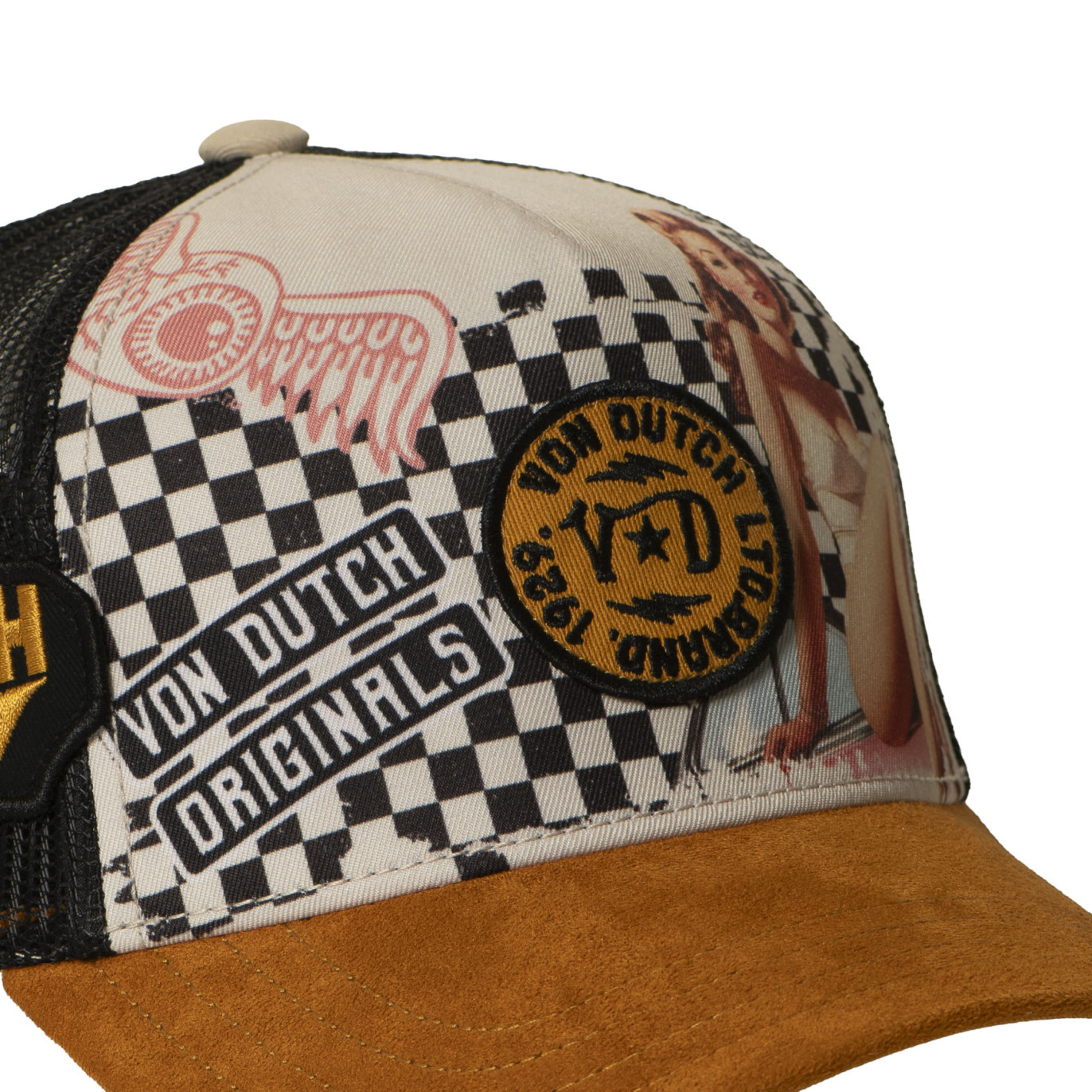 Casquette Vondutch Orange Trucker Snapback en Suedine SUBLI | VonDutch | Von Dutch