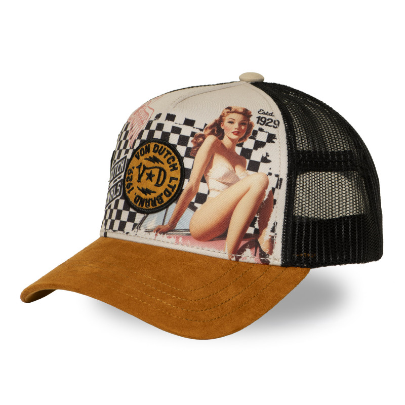 Casquette Vondutch Orange Trucker Snapback en Suedine SUBLI | VonDutch | Von Dutch