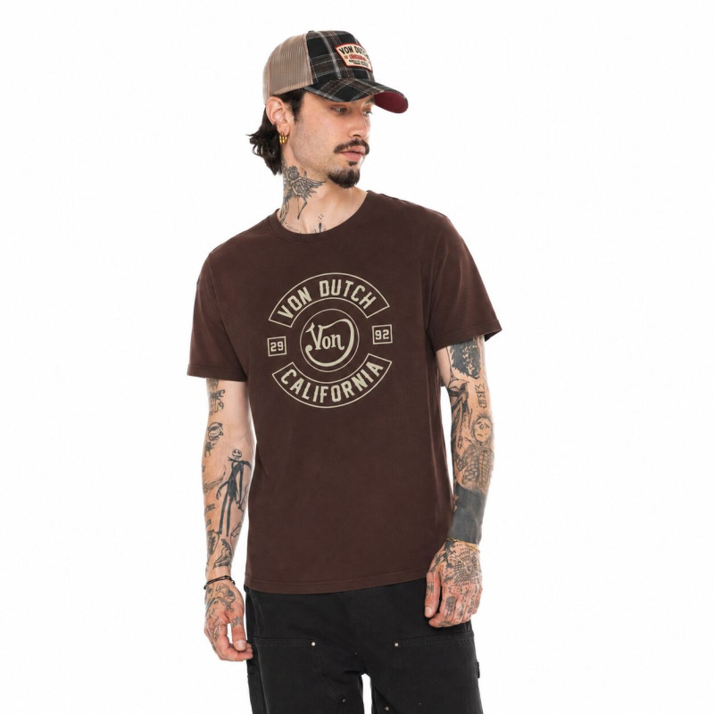Tee Shirt Marron coupe Régular Col rond LOG | Homme - Vondutch | Von Dutch