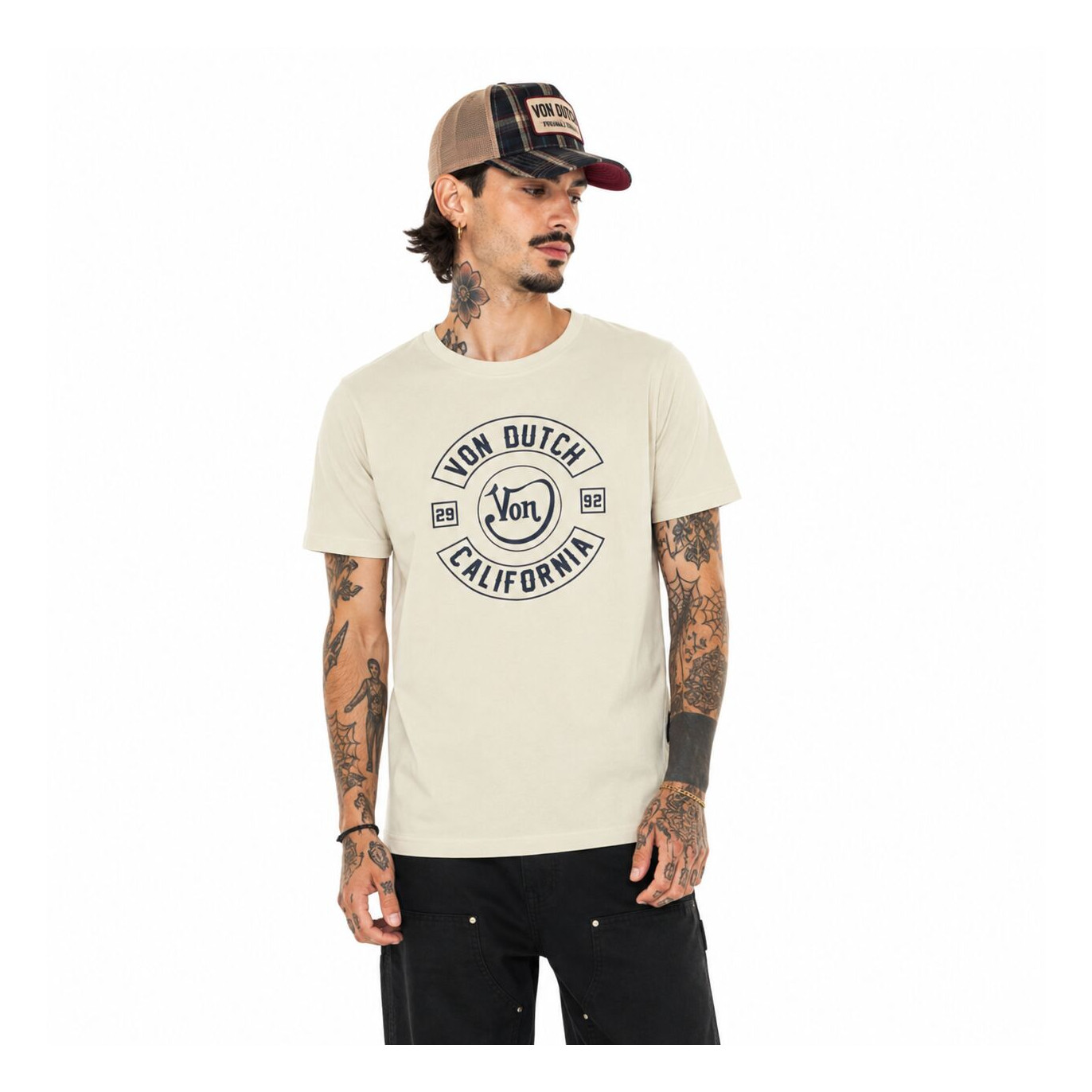 Tee Shirt Blanc coupe Régular Col rond LOG | Homme - Vondutch | Von Dutch