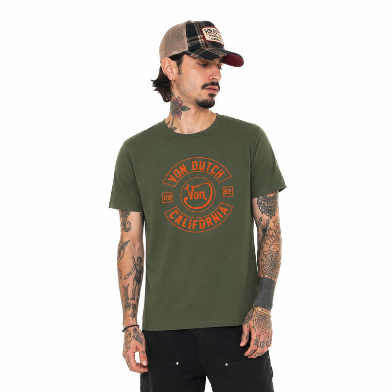 Tee Shirt Kaki coupe Régular Col rond LOG | Homme - Vondutch | Von Dutch